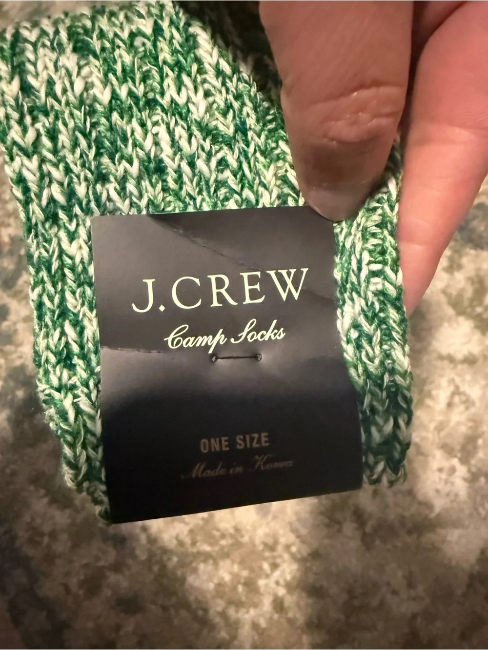 J. Crew Green Marled Crew Socks